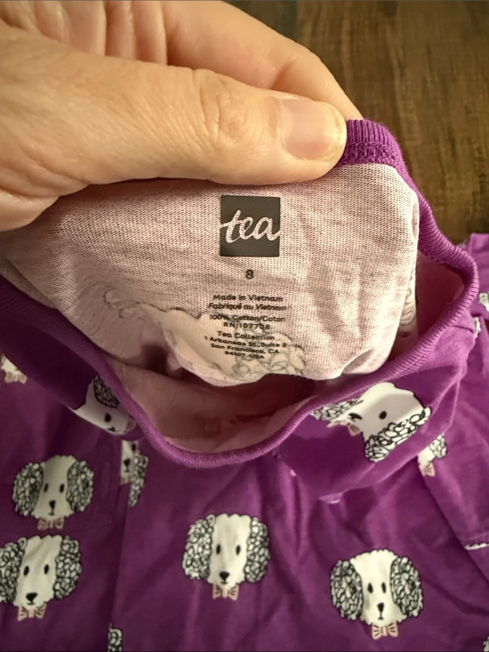 Tea Collection Purple Dog-Print Long Sleeve Dress